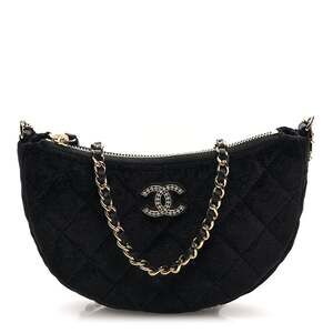 Chanel Velvet Crystal Quilted Chain #254532C19B